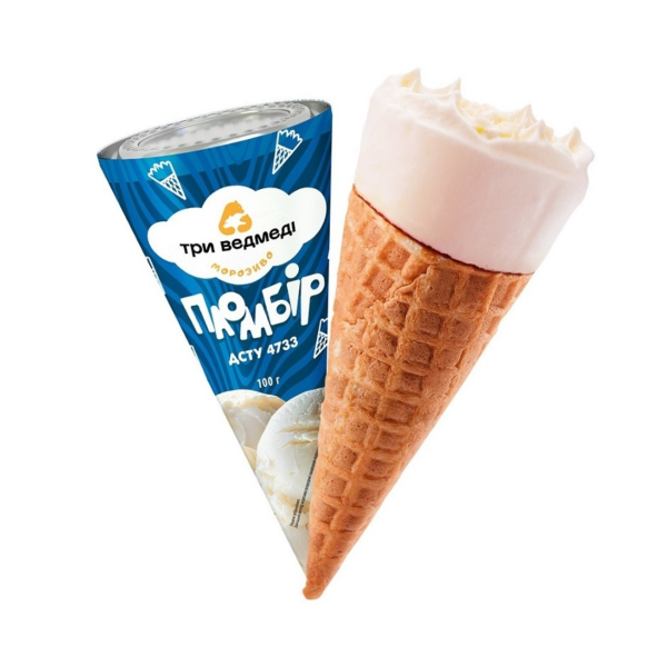 Cône de crème glacée goût vanille (Tri Vedmedi)