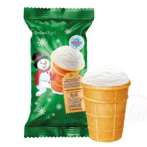 Glace à la crème en gobelet gaufré