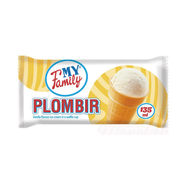 Glace à la vanille en gobelet gaufré