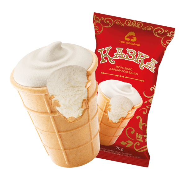 Glace goût vanille en gobelet gaufré