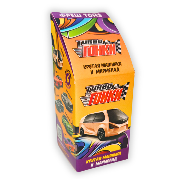 Boîte de voiture jouet et bonbons gélifiés