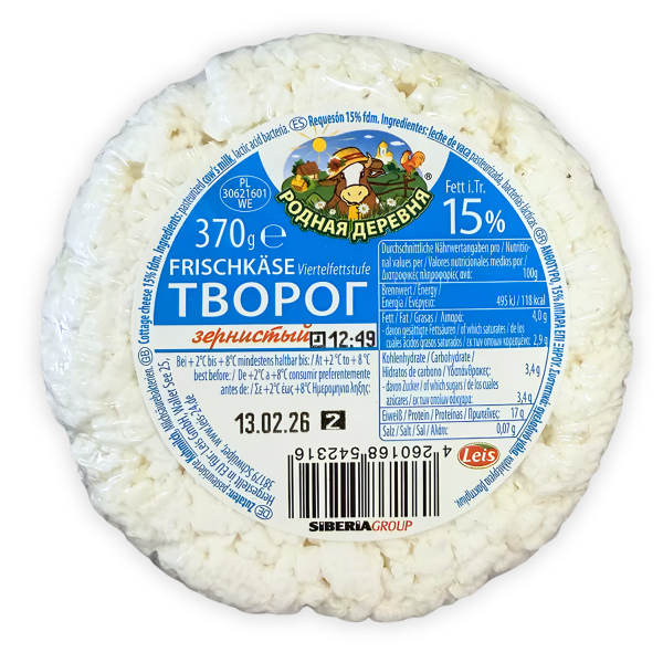 Fromage frais Tvorog granuleux 15%