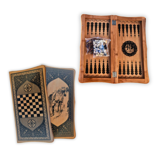 Jeu de société en bois 3 en 1
